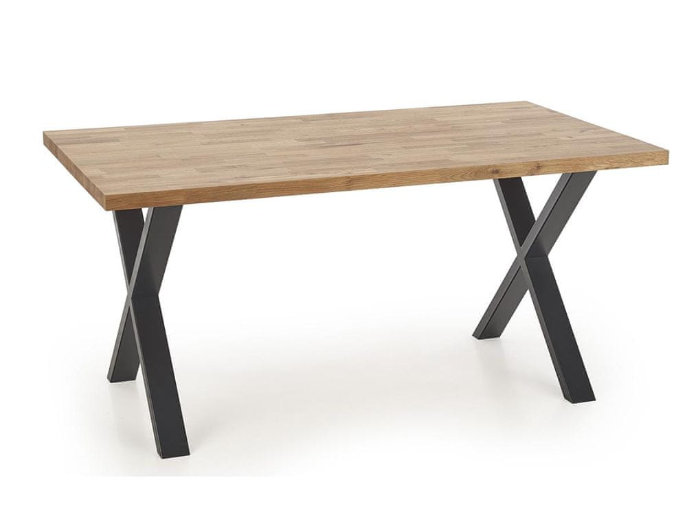 Halmar Jedálenský stôl Apex 160 M - dub prírodný / čierna